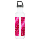 Pinkey Rose Ikat Zen Edelstahlflasche (Rückseite)