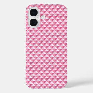 Pinkfarben, Emaille-Aussehen, gestopftes Gitter iPhone 16 Hülle