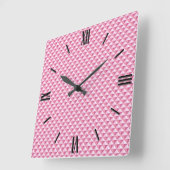 Pinkfarben, Emaille-Aussehen, gestopftes Gitter Quadratische Wanduhr (Winkel)