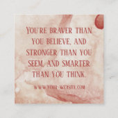 Pinkfarbene Affirmationskarten Quadratische Visitenkarte (Rückseite)