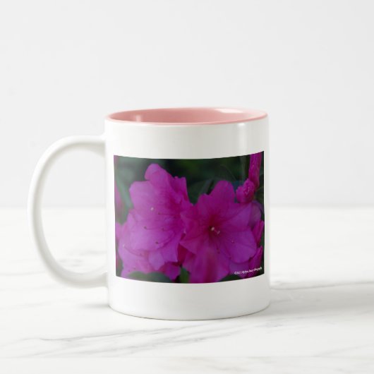 Pinkfarbene Azaleen-Tasse Zweifarbige Tasse (Links)
