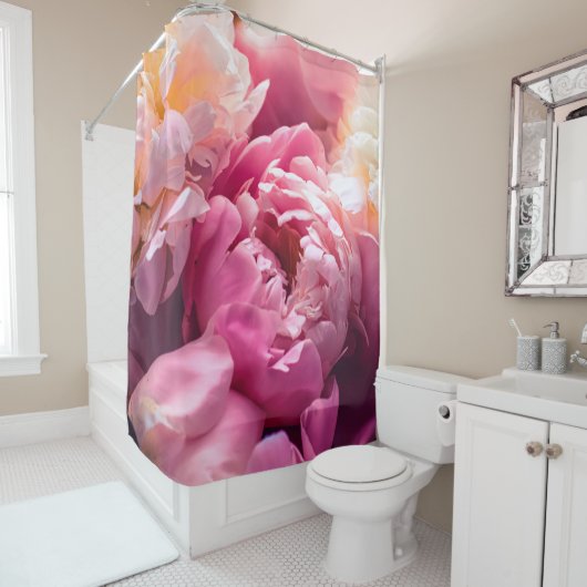 Pinkfarbene Blume als Blumenhintergrund, Botan Duschvorhang (Beispiel)