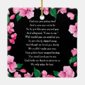 Pinkfarbene Blume - Benutzerdefinierter Memoryhalt Keramikornament (Rückseite)