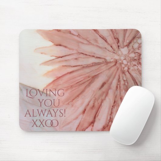 Pinkfarbene Blume für sie Mousepad (Mit Mouse)
