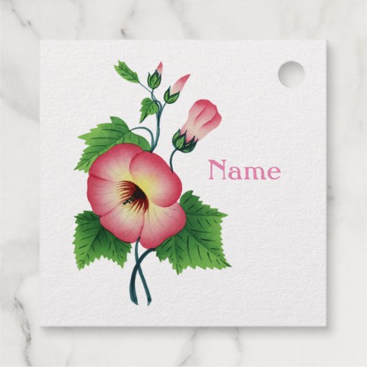 Pinkfarbene Blume Thunder_Cove Geschenkanhänger (Rückseite)