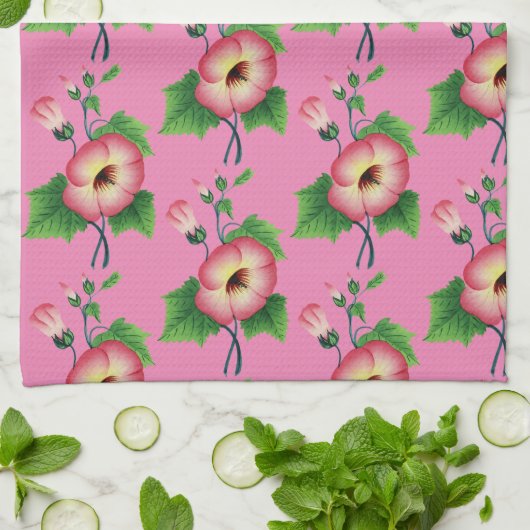 Pinkfarbene Blume Thunder_Cove Geschirrtuch (Gefaltet)