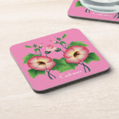 Pinkfarbene Blume Thunder_Cove Getränkeuntersetzer (Linke Seite)