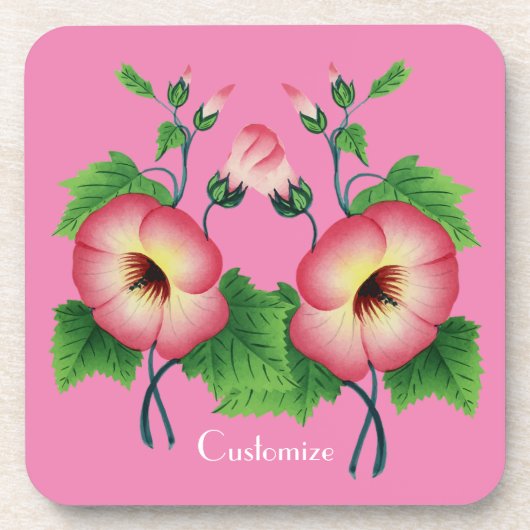 Pinkfarbene Blume Thunder_Cove Getränkeuntersetzer (Vorderseite)