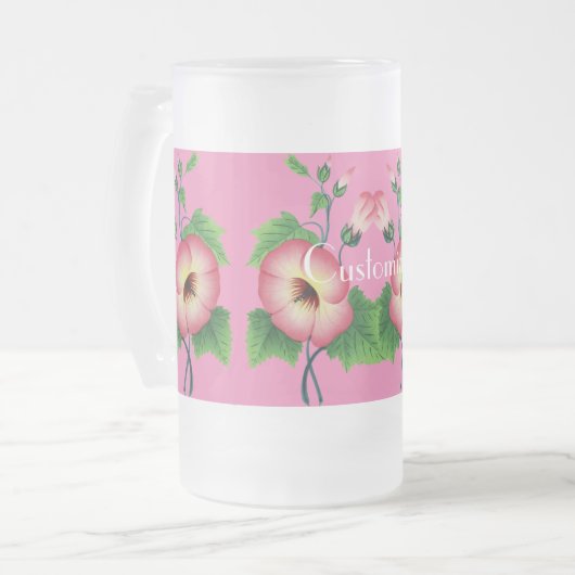 Pinkfarbene Blume Thunder_Cove Mattglas Bierglas (Vorderseite Links)