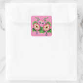 Pinkfarbene Blume Thunder_Cove Quadratischer Aufkleber (Tasche)