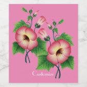 Pinkfarbene Blume Thunder_Cove Weinetikett (Einzelnes Label)