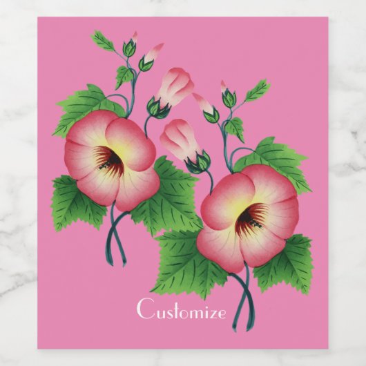 Pinkfarbene Blume Thunder_Cove Weinetikett (Einzelnes Label)