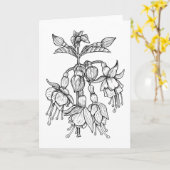 Pinkfarbene Blumen-Farbe es sich Karte (Gelbe Blume)