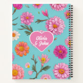 Pinkfarbene Blumendörfer mit rosa Blume personalis Notizblock (Rückseite)