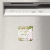 Pinkfarbene Blüten heiraten das Datum ab Magnet (In Situ (Geschirrspüler))