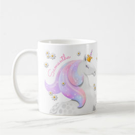 Pinkfarbene Einhornprinzessin mit Kronleuchten Kaffeetasse