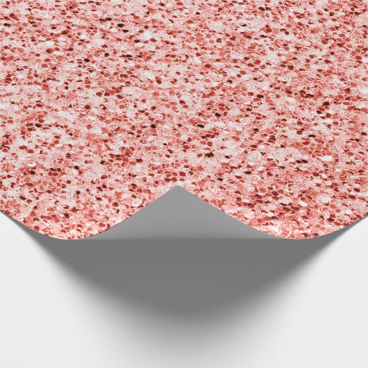 Pinkfarbene, hellpastellfarbene Glitzern Glitzer Geschenkpapier (Ecke)