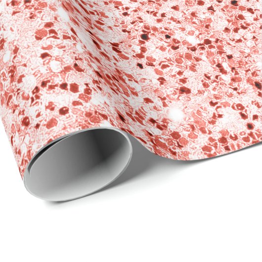 Pinkfarbene, hellpastellfarbene Glitzern Glitzer Geschenkpapier (Rolleneckpunkt)