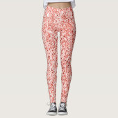 Pinkfarbene, hellpastellfarbene Glitzern Glitzer Leggings (Vorderseite)