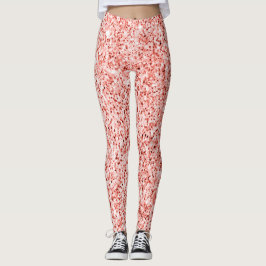 Pinkfarbene, hellpastellfarbene Glitzern Glitzer Leggings