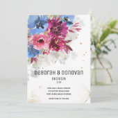 Pinkfarbene Hochzeitseinladung Ankündigung (Stehend Vorderseite)