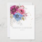 Pinkfarbene Hochzeitseinladung Ankündigung (Rückseite)