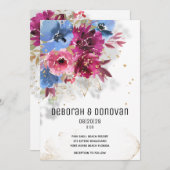 Pinkfarbene Hochzeitseinladung Ankündigung (Vorne/Hinten)