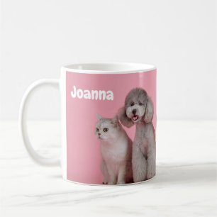 Pinkfarbene Hunde und Katzen - benutzerdefinierter Kaffeetasse