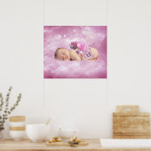 Pinkfarbene junge Mädchen-Wolken Fantasy-Schlafzim Poster (Küche)