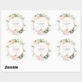 Pinkfarbene Kürbis elegante Herbstdusche Runder Aufkleber (Blatt)