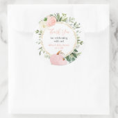 Pinkfarbene Kürbis elegante Herbstdusche Runder Aufkleber (Tasche)