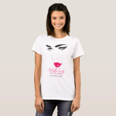 Pinkfarbene Lippen mit langen Beinen T-Shirt (Vorne ganz)