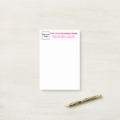 Pinkfarbene Markenbezeichnungen Texte zur Lange Üb Post-it Klebezettel (Auf Schreibtisch)