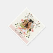 Pinkfarbene Mohnblumen-Foto-Abschluss Serviette (Ecke)