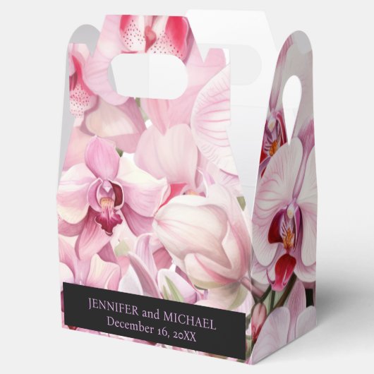 Pinkfarbene Orchideen und Schwarzes Wasser - Vorzu Geschenkschachtel (Geöffnet)