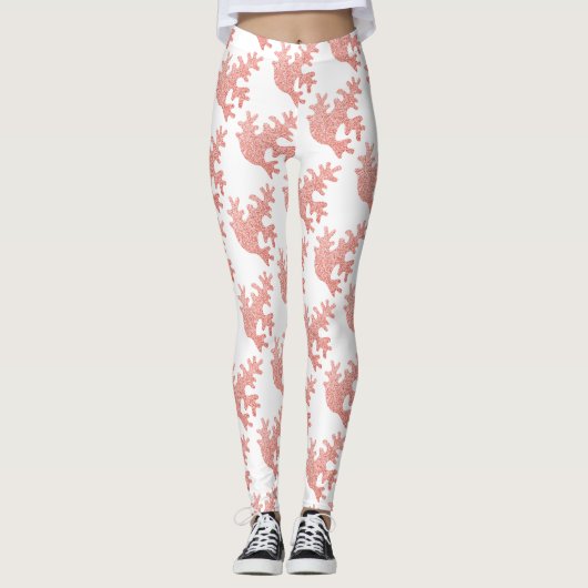 Pinkfarbene, pastellfarbene Glitzern Leggings (Vorderseite)