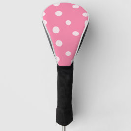 Pinkfarbene Polka-Punkte auf rosa Golf Headcover