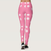 Pinkfarbene Polka-Punkte auf rosa Leggings (Rückseite)