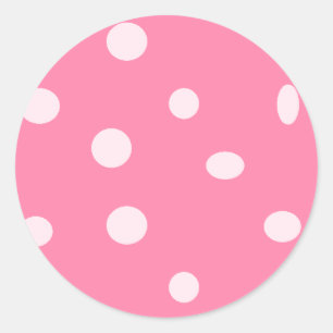 Pinkfarbene Polka-Punkte auf rosa Runder Aufkleber