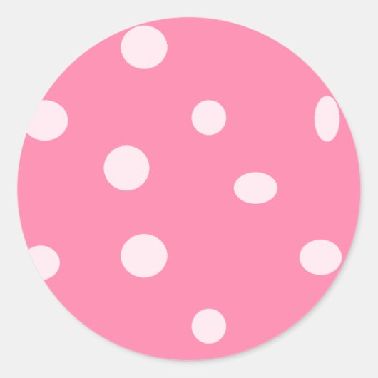 Pinkfarbene Polka-Punkte auf rosa Runder Aufkleber (Vorderseite)