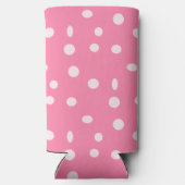 Pinkfarbene Polka-Punkte auf rosa Selters Dosenkühler (Rückseite)