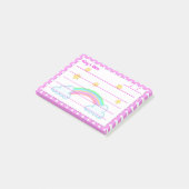 Pinkfarbene Polka-Punkte, niedliche Sterne & Regen Post-it Klebezettel (angewinkelt)