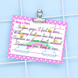 Pinkfarbene Polka-Punkte, niedliche Sterne & Regen Post-it Klebezettel