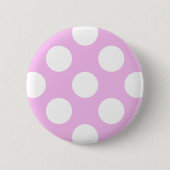 Pinkfarbene Polka-Punkte, Polka-Punktmuster, Punkt Button (Vorderseite)