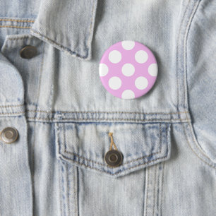 Pinkfarbene Polka-Punkte, Polka-Punktmuster, Punkt Button