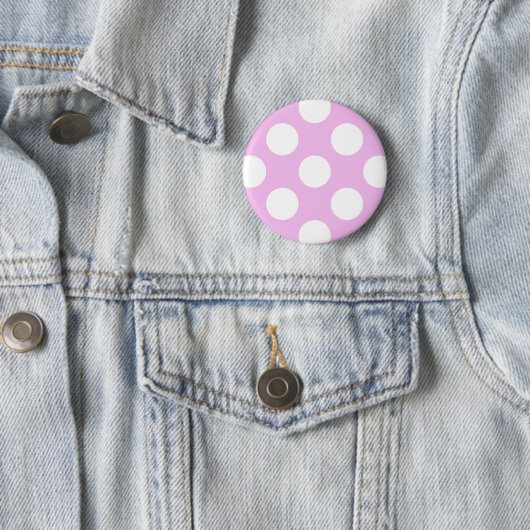 Pinkfarbene Polka-Punkte, Polka-Punktmuster, Punkt Button (Beispiel)