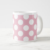 Pinkfarbene Polka-Punkte, Polka-Punktmuster, Punkt Jumbo-Tasse (Vorderseite Rechts)