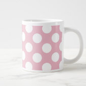 Pinkfarbene Polka-Punkte, Polka-Punktmuster, Punkt Jumbo-Tasse (Rechts)