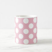 Pinkfarbene Polka-Punkte, Polka-Punktmuster, Punkt Kaffeetasse (Mittel)