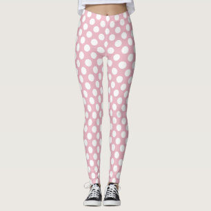 Pinkfarbene Polka-Punkte, Polka-Punktmuster, Punkt Leggings